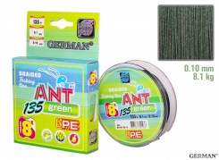 Плетенка ANT Green 8-PE 135m 0.10мм